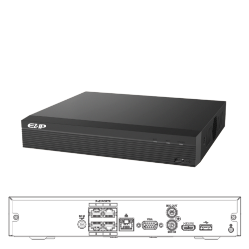 NVR1B04HS-4P Grabador NVR 4 Canales IP