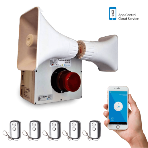 Alarma vecinal Hibrida App y Controles AVApp21H