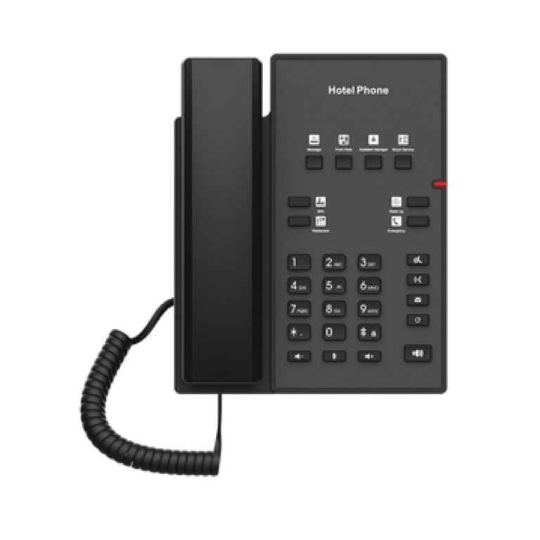 Fanvil H1 Teléfono IP Hotelería | Montaje en pared | Teclado numérico estándar | Energia PoE