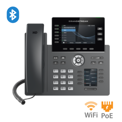 Grandstream GRP-2616 Teléfono WiFi portátil Empresarial con 2 lineas y cuentas SIP | Bluetooth integrado y botón Push-to-talk