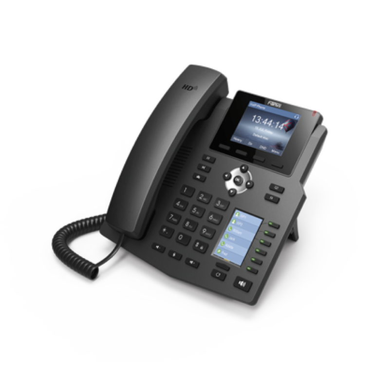 Fanvil X4G Teléfono IP Empresarial con Estándares Europeos | 6 lineas SIP | Pantalla LCD a color | puertos Gigabit | IPv6 | Opus y conferencia de 3 ví
